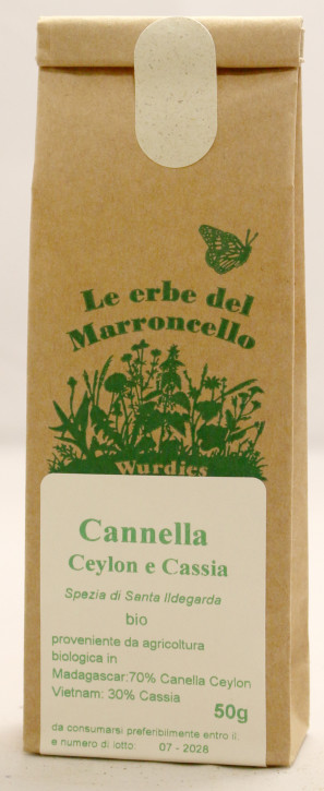 Cannella Ceylon e Cassia 70:30 in polvere piu intensivo, bio 50g