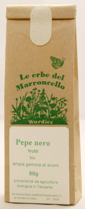 Pepe nero (P. nigrum) frutti, bio  ampia gamma di aromi 50g