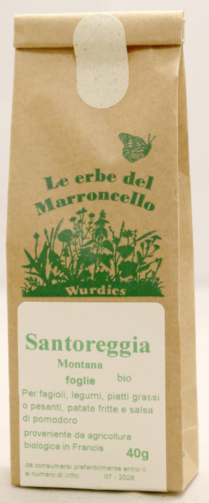 Santoreggia Montana (Satureja montana) foglie polvere, bio 70g